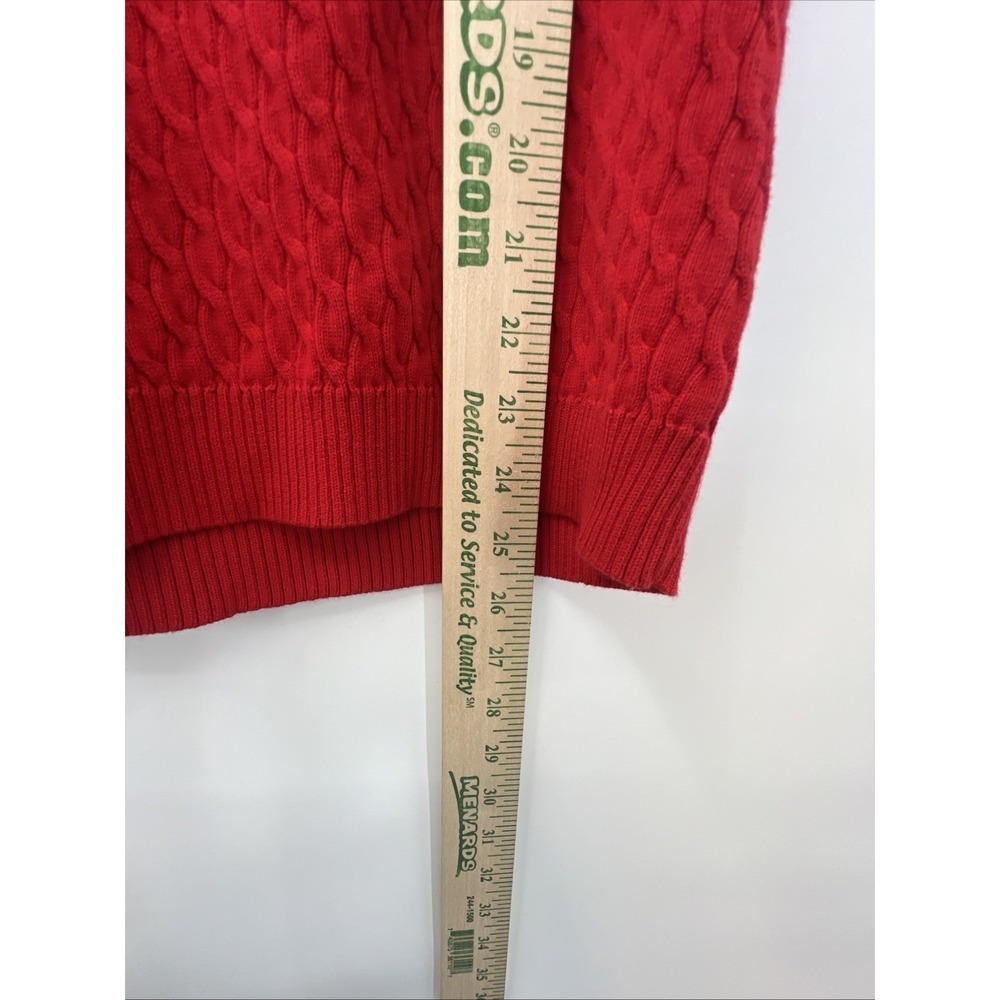Kate Hill Red Short Sleeve Cable Knit Top Sweater RN 123455 XL - Picture 8 of 8